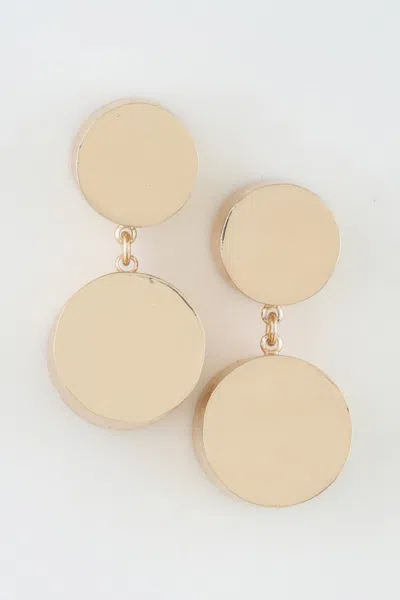 Truedames Hammered Disc Stud Earrings In Gold