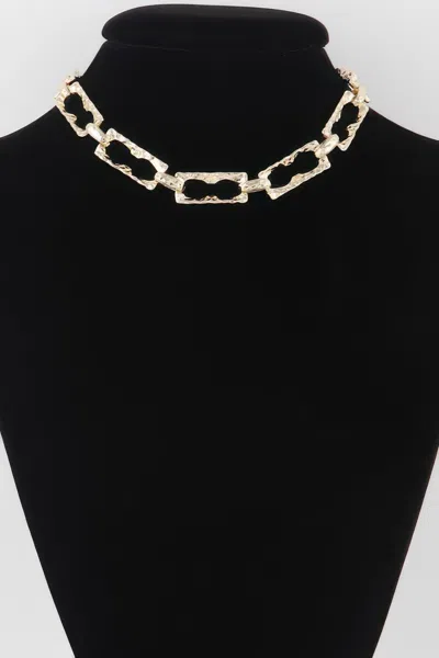 Truedames Hammered Link Chain Necklace In Gold