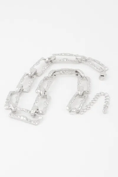 Truedames Hammered Link Chain Necklace In Silver