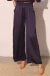 Truedames Hammered Satin Pocket Pants In Blue