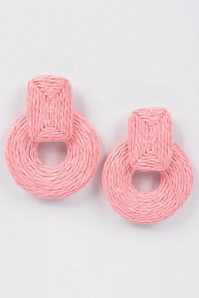 Truedames Handmade Paper Earring In Pink
