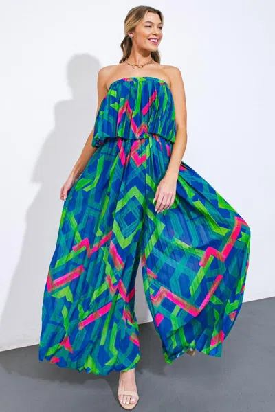 Truedames Happy Wanderer Woven Jumpsuit In Blue