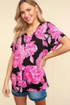 Truedames Haptics Floral Drop Shoulder T-shirt In Multi