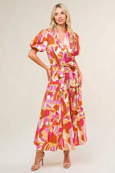 Truedames Harbor Point Woven Midi Dress In Multi