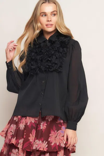 Truedames Hazy Days Woven Top In Black