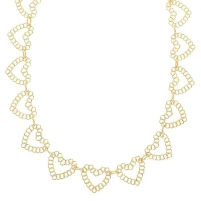 Truedames Heart Linked Charm Necklace In Gold
