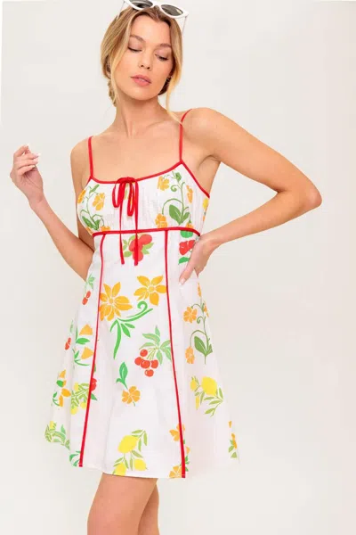 Truedames Heart Of Gold Woven Mini Dress In Multi