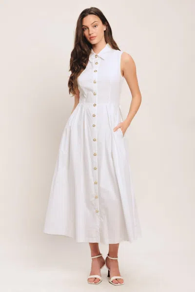 Truedames Heart Of White Woven Midi Dress