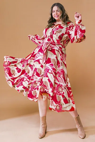Truedames Heart Of Woven Midi Dress In Multi
