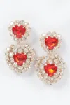 Truedames Heart Shape Stone Earring In Multi