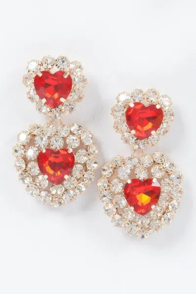 Truedames Heart Shape Stone Earring In Multi