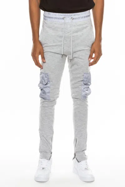 Truedames Heathered Cotton Blend Joggers In Grey