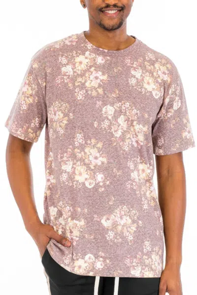 Truedames Heathered Floral Tshirt In Blue