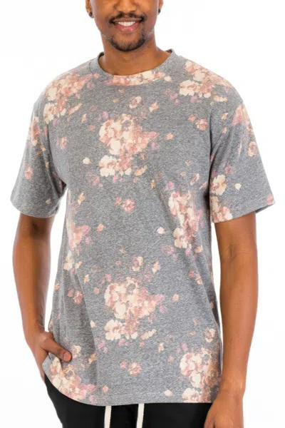 Truedames Heathered Floral Tshirt In Gray