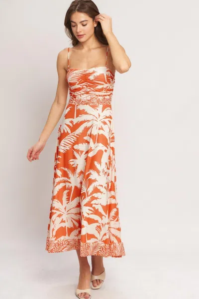 Truedames Heatwave Resort Power Mesh Midi Dress In Orange