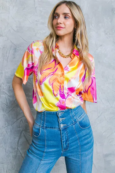Truedames Hello Aroha Woven Top In Multi