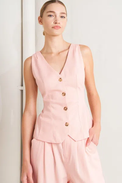 Truedames Heritage Reboot Woven Vest In Pink