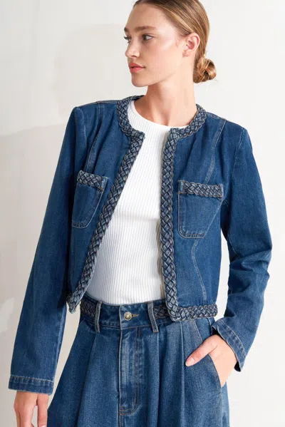 Truedames Heritage Twist Denim Jacket In Blue