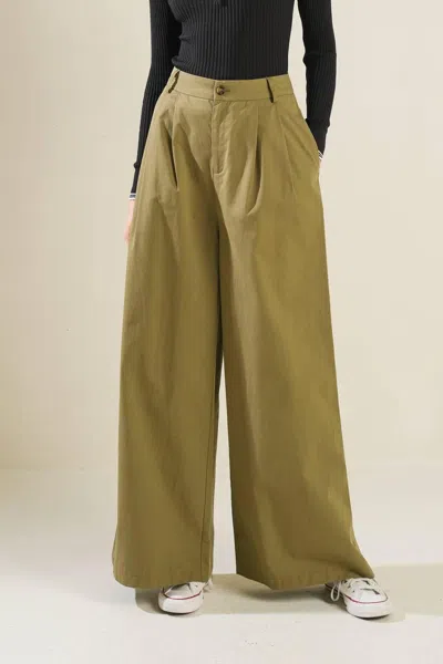 Truedames Hidden Reflections Woven Pants In Green
