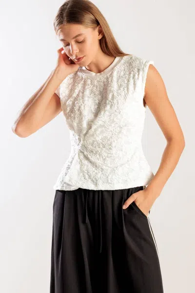Truedames Hidden Smiles White Woven Lace Top