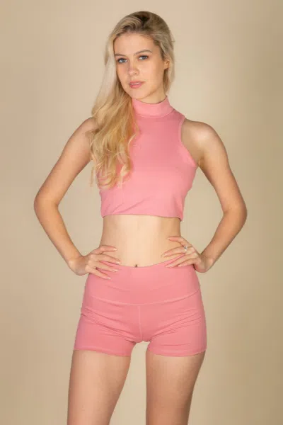 Truedames High Neck Sleeveless Top In Pink