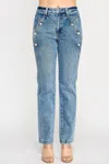 Truedames High Rise Dad Jean With Scallop Pocket In Blue