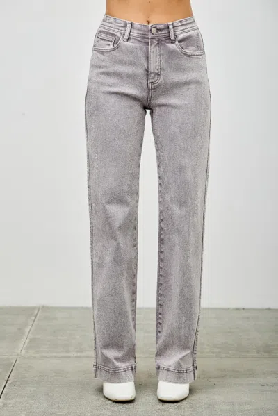 Truedames High Rise Slim Wide Straight In Grey