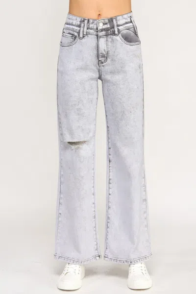 Truedames High Rise Wide Leg With Acid Grey In Gray