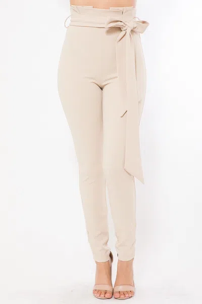 Truedames High Waist Fashion Skinny Pants In Sand