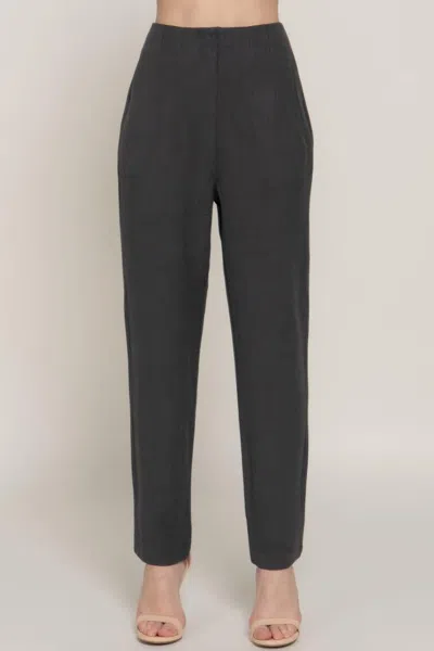 Truedames High Waist Pintuck Detail Long Pants In Gray