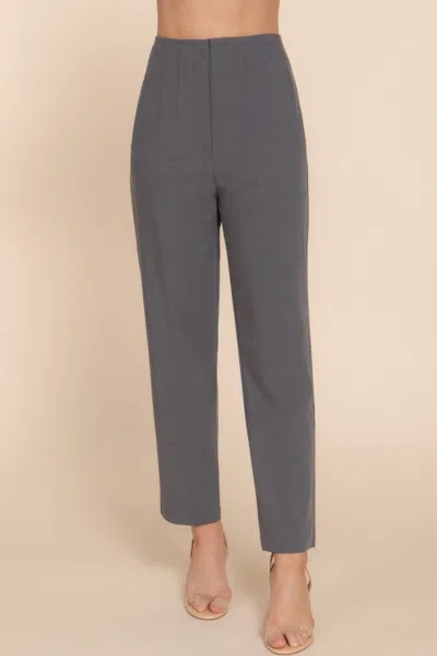 Truedames High Waist Pintuck Detail Long Pants In Gray