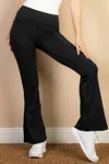 Truedames High Waist Side Pocket Flare Leggings In Black