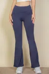 Truedames High Waist Side Pocket Flare Leggings In Blue