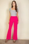 Truedames High Waist Stretch Crepe Flare Pants In Pink