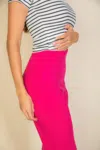 Truedames High Waist Stretch Crepe Flare Pants In Pink