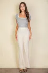 Truedames High Waist Stretch Crepe Flare Pants In White