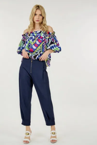 Truedames High Waist Zipper Front Skinny Pants In Multi