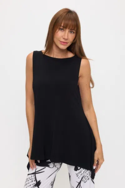 Truedames Hit Boat Neck Shark Bite Tank Tunic In Black