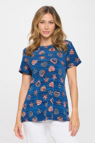 Truedames Hit Boat Nk Short Sl Top In Multi