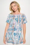 Truedames Hit Boat Nk Short Sl Top In Sand