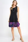 Truedames Hit Contrast Print Tank Dress In Purple