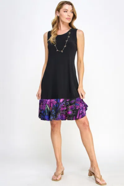 Truedames Hit Contrast Print Tank Dress In Purple