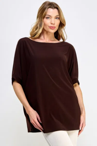 Truedames Hit Dolman Sleeve Top In Brown