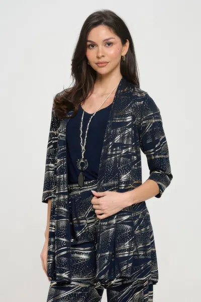 Truedames Hit Foil Princess Jacket In Blue