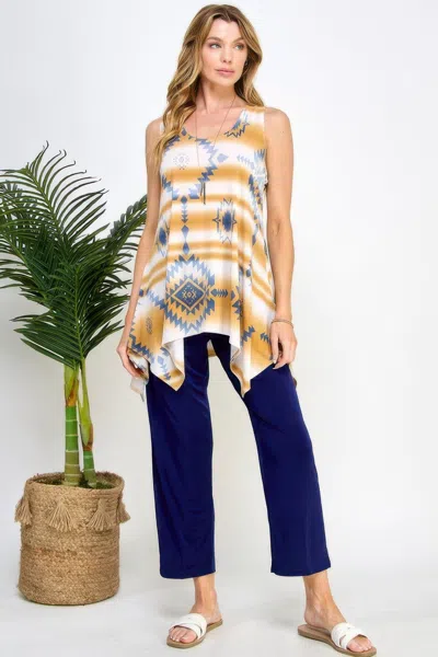 Truedames Hit Handkerchief Hem Tank In Blue