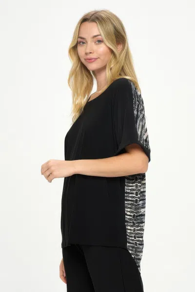 Truedames Hit Inbinding Neck Contrast Dolman Sleeve Top In Black