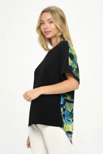 Truedames Hit Inbinding Neck Contrast Dolman Sleeve Top In Multi