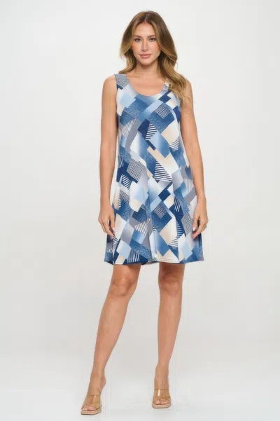Truedames Hit Missy Tank Dress In Blue