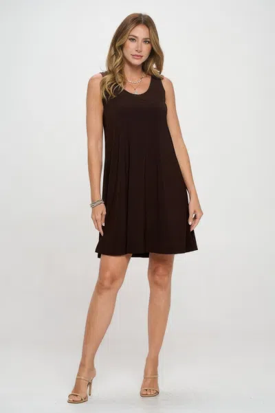 Truedames Hit Missy Tank Dress In Brown