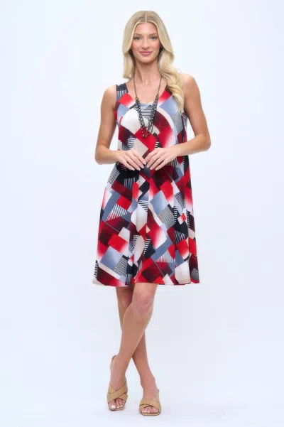 Truedames Hit Missy Tank Dress In Red